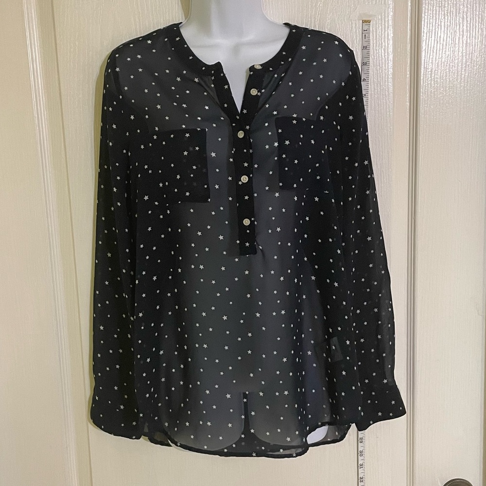 Old Navy Long Sleeve See-Through Blouse
